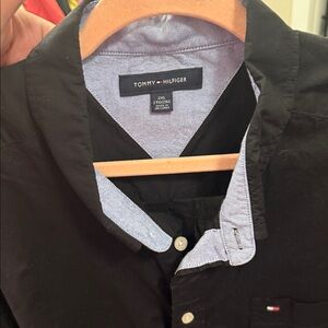 Tommy Hilfiger Black and Blue Collar Shirt